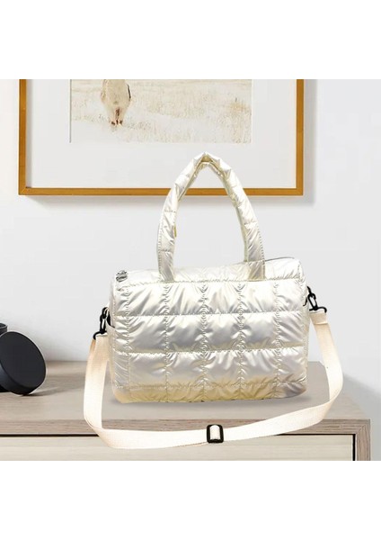 Kadınlar Kış Sıcak Aşağı Omuz Çantası Çanta Cüzdan Trendy Crossbody Çanta Açık Sarı