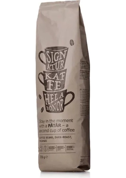 Koyu Kavrulmuş Organik Kahve Çekirdeği 250 gr