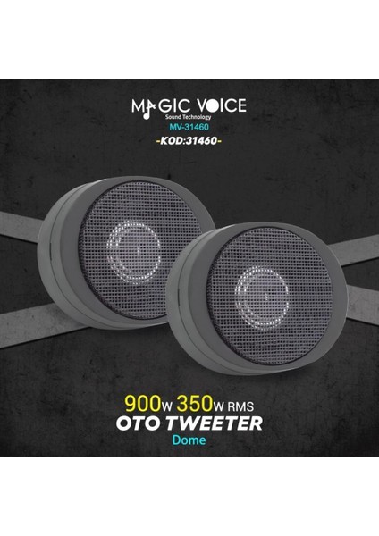 MV-31460 900W Dome 2'li Oto Tweeter