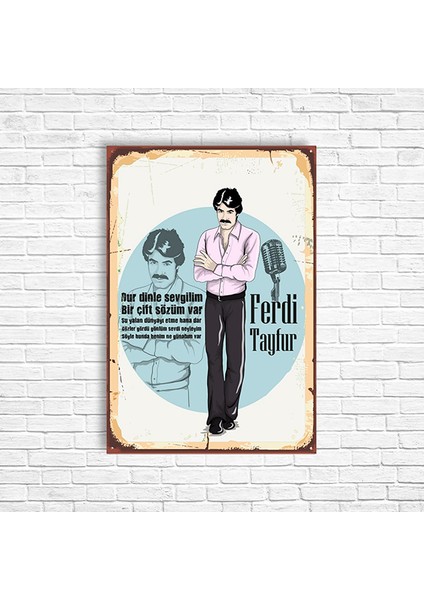 Ferdi Tayfur Retro Ahşap Poster