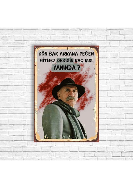 Tuncel Kurtiz Retro Ahşap Poster
