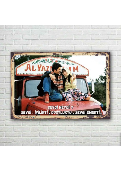 Al Yazmalım Retro Ahşap Poster