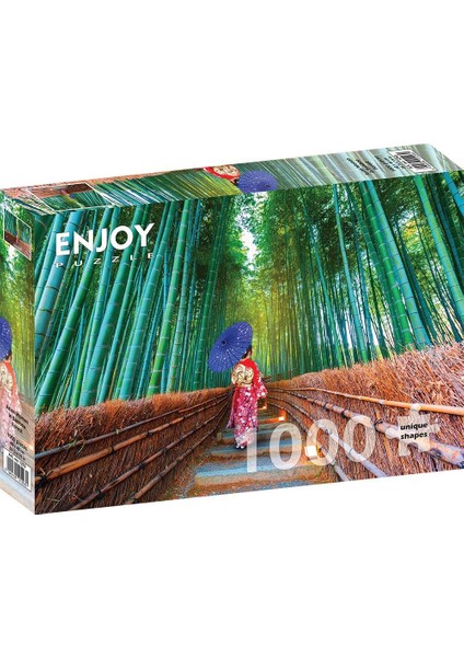 1000 Parça Bambu Ormanında Asyalı Kadın Puzzle