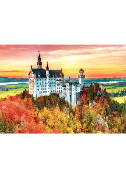 1500 Parça Neuschwanstein Kalesinde Sonbahar Puzzle