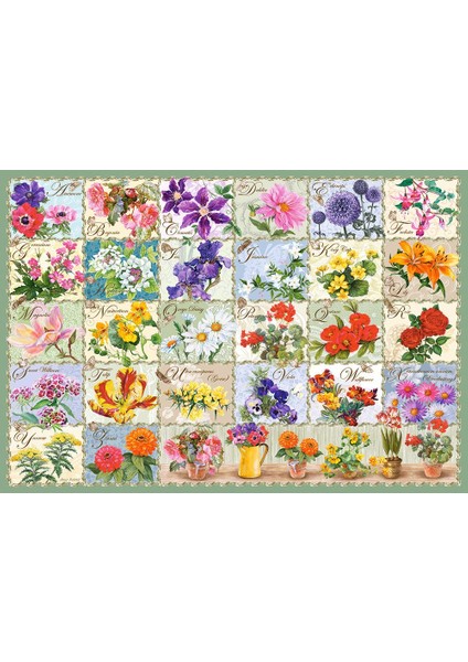 1000 Parça Antik Çiçek Kolajı Puzzle