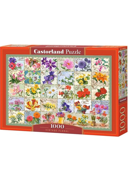 1000 Parça Antik Çiçek Kolajı Puzzle fiyatları