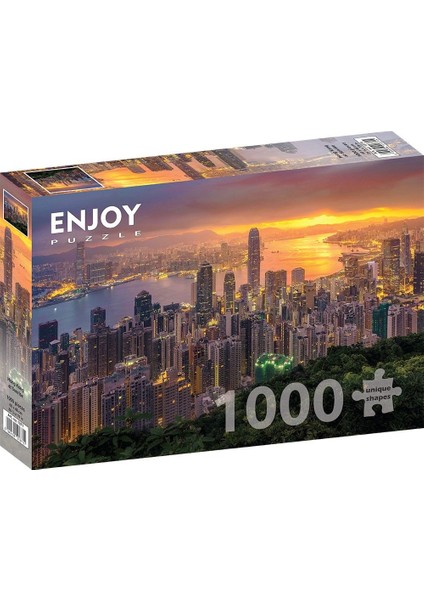 1000 Parça Hong Kong'da Gün Batımı Puzzle