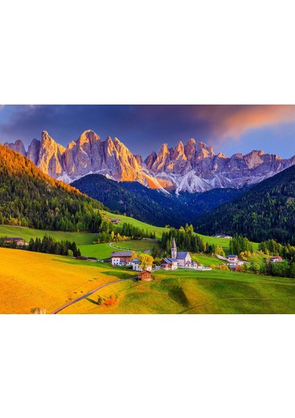 Puzzle 1000 Parça - Italya Dolomit Dağlarında Kilise fiyatları