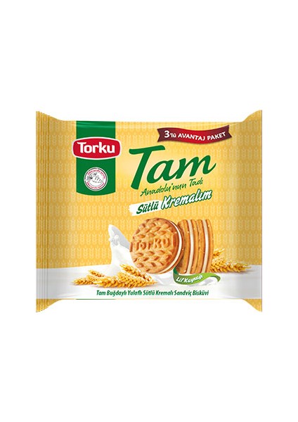 Torku Tam Sütlü Kremalım Bisküvi (3 x 83 G)