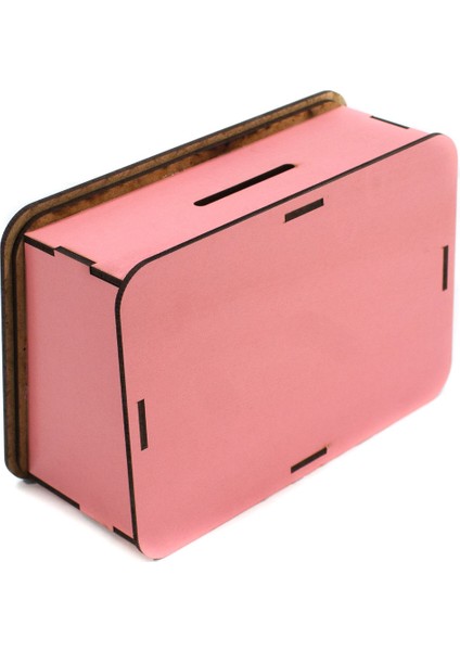 Kumbara Ahşap Nostaljik Kumbara Pembe