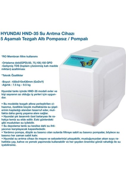 Hyundaı Su Arıtma Cihazı Hnd-35 fiyatları