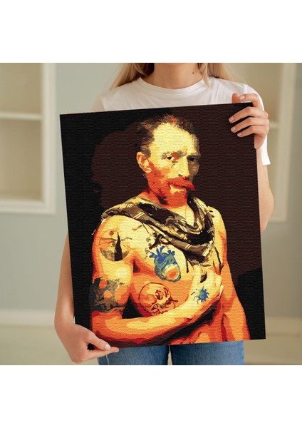 Sayılarla Boyama Seti 40 x 50 cm Tuval Şasesine Gerili Van Gogh'un Yeni Tarzı