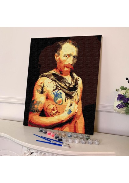 Sayılarla Boyama Seti 40 x 50 cm Tuval Şasesine Gerili Van Gogh'un Yeni Tarzı