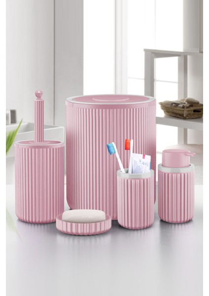 Queens Kitchen 5'li Banyo Seti Pembe