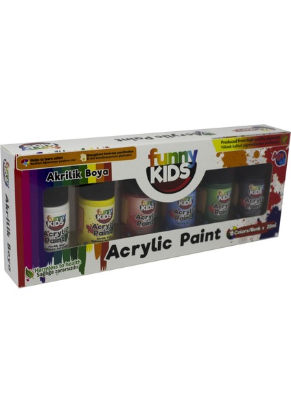 Funny Kids Akrilik Boya 6 Renk x 20 ml Set