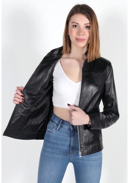 Selin Model Kadın Siyah Hakiki Deri Ceket fiyatları