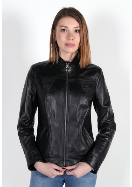 Selin Model Kadın Siyah Hakiki Deri Ceket fırsatları