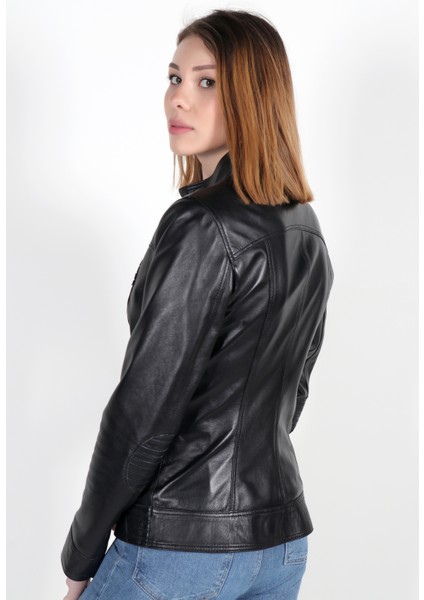 Selin Model Kadın Siyah Hakiki Deri Ceket indirimleri
