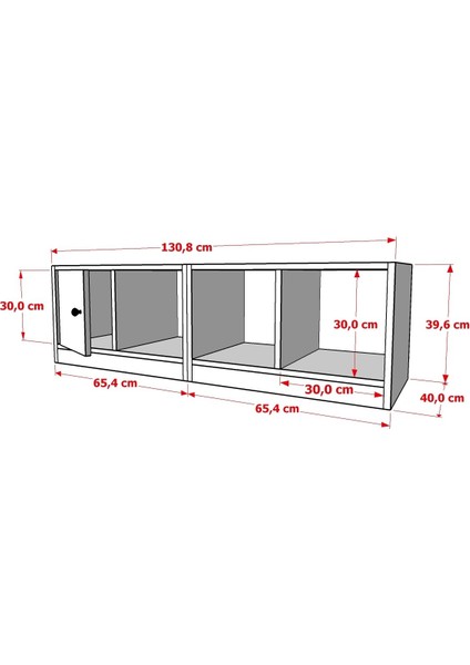 Rafli Kitaplikli Tv Ünitesi Beyaz 130 cm TVT-1002-Ç fırsatları