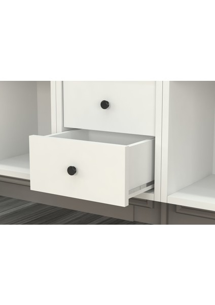 Rafli Çekmeceli Tv Ünitesi Beyaz 197 cm TVT-1113-Ç fırsatları