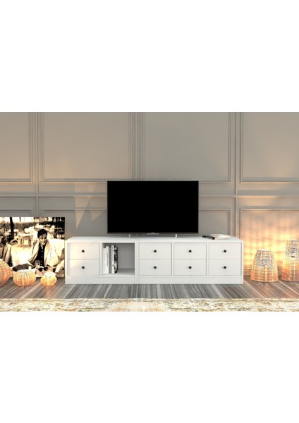 Çekmeceli Tv Ünitesi Beyaz 163 cm TVT-1021-Ç