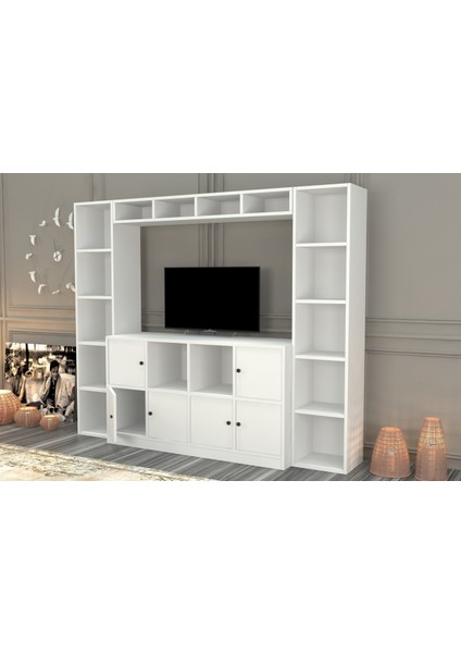Rafli Kapakli Tv Ünitesi Beyaz 197 cm TVT-1152-Ç modelleri