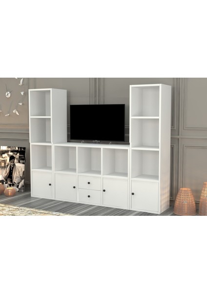 Rafli Çekmeceli Tv Ünitesi Beyaz 165 cm TVT-1075-Ç fiyatları