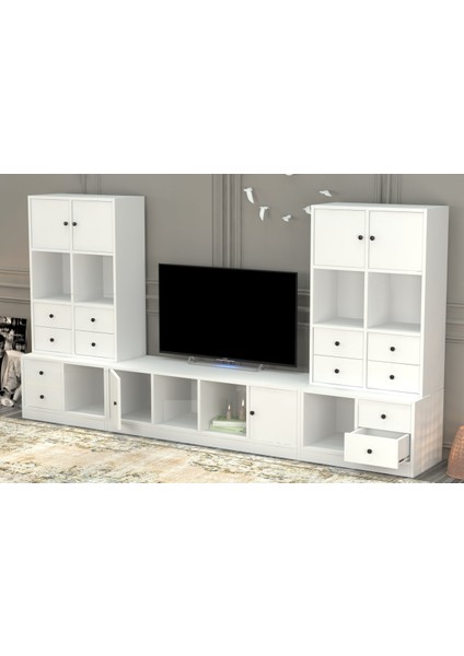 Kapakli Çekmeceli Tv Ünitesi Beyaz 260 cm TVT-1193-Ç modelleri