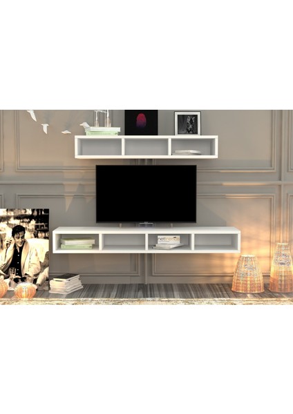 Duvar Tv Ünitesi Beyaz TVT-1204