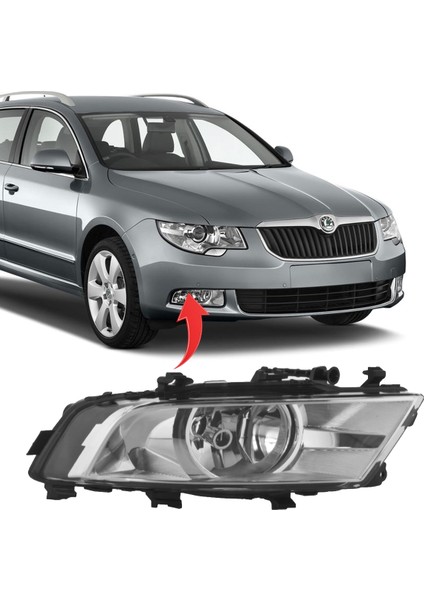 Superb Sağ Sis Farı Beyaz Tek Duylu 2012-2014 3T0941702C