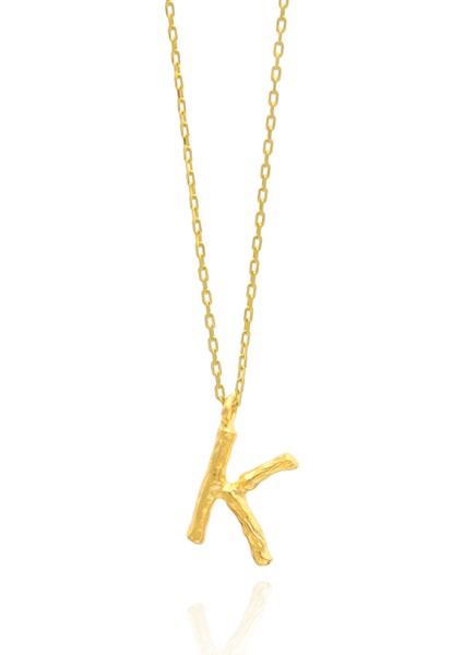 Bambu K Harf 925 Ayar Gümüş Kolye 201020475