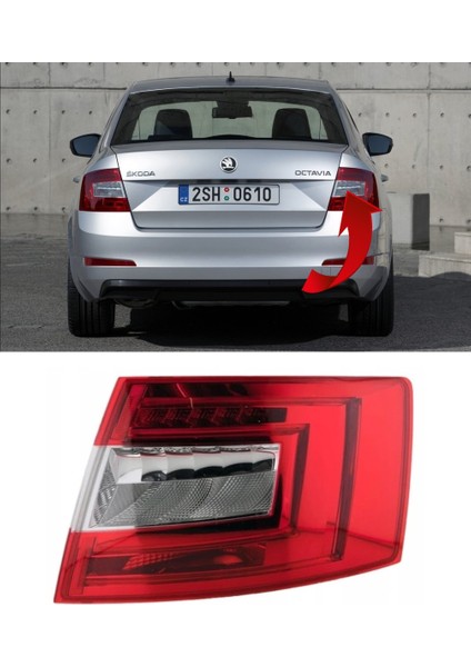 Skoda Octavia Sağ Stop Lambası Ledli 2013-2017 5E5945112A