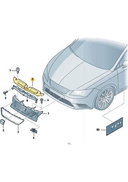 Seat Leon Ön Panel Üst Plastiği 2016-2019 5F0853655B