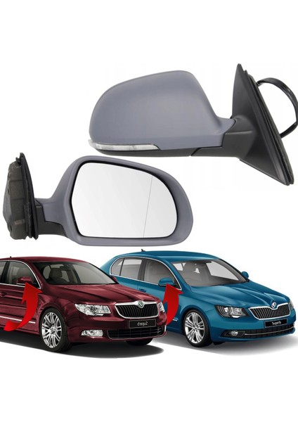 Superb Sağ Ayna Komple Cevre Aydınlamalı 13 Pin 08-15 3T1857508CB