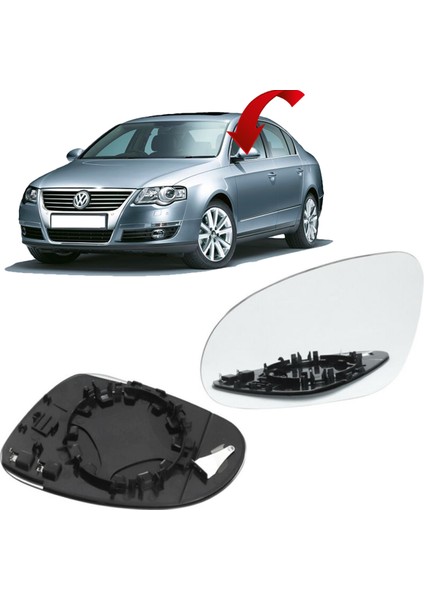 Vw Passat B6 Sol Ayna Camı 2006-2011 3C0857521