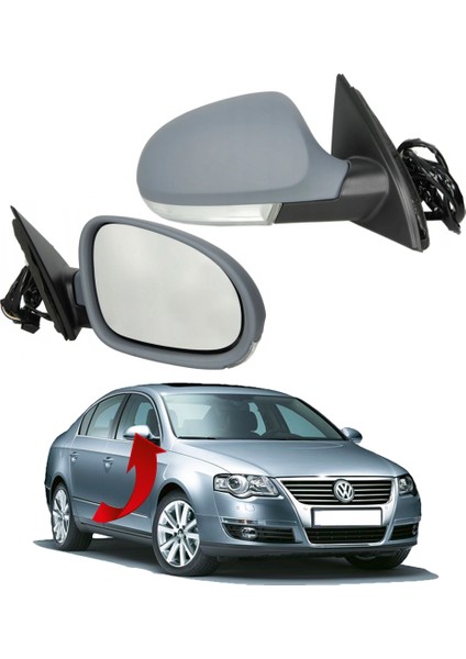 Vw Passat 2005-2011 Sağ Ayna Komple Çevre Aydınlatmalı 3C1857508DP