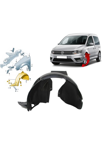 Vw Caddy Sol Çamurluk Davlumbazı 2015 Sonrası 2K5805911J