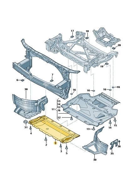 Audi A6 Motor Alt Muhafaza Plastik 2013-2017 4G0863821P modelleri
