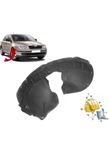 Octavia Sağ Çamurluk Davlumbazı 2005-2009 1Z0809958C