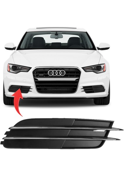 Audi A6 Sağ Sis Kapağı Sissiz Kromlu Kuşak 2012-2015 4G0807682Z