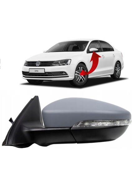 Vw Jetta Sol Ayna Komple Katlanır 8 Pin 2011-2015 5C7857507T