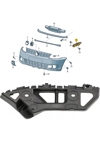 Vw Caddy Sol Ön Tampon Braketi 2011-2015 2K5807183