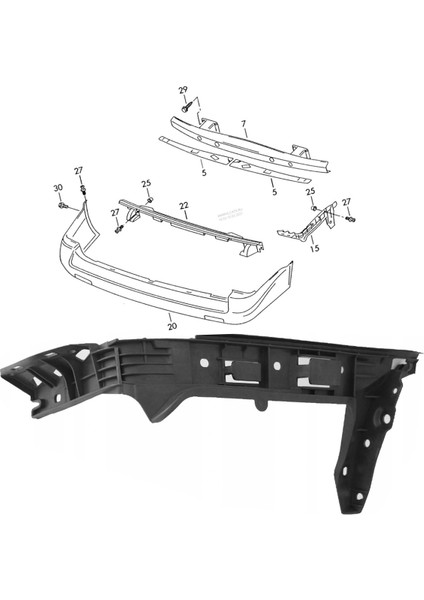 Transporter T5 T6 Sağ Arka Tampon Braketi 2003-2014 7H0807394C