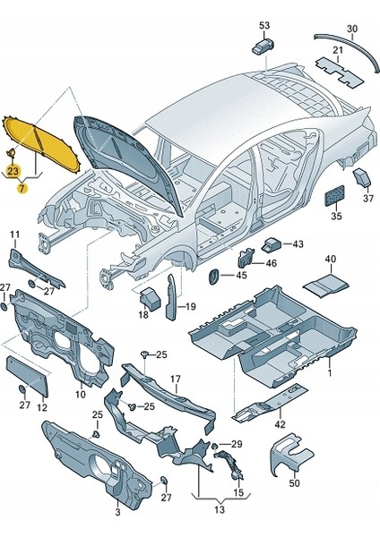 Vw cc Motor Kaput Keçesi Klipsli 2009-2017 3C8863831B