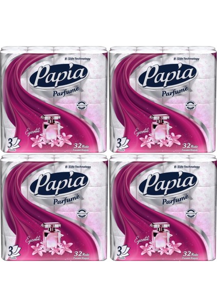 Tuvalet Kağıdı (3 Katlı) 32'li Egzotik Parfümlü (4 Lü Set)