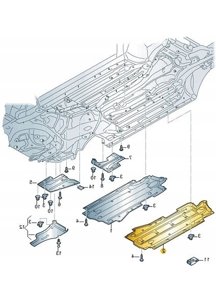 Audi A6 Sol Alt Taban Yan Kaplaması 2005-2011 4F0825207 modelleri