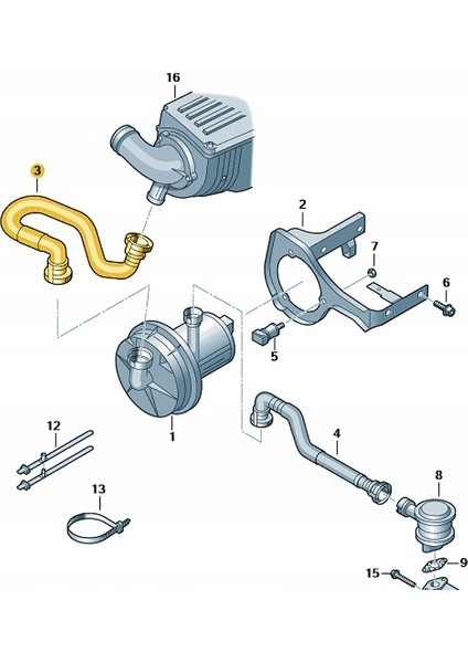 Sekonder Hava Pompa Hortumu Bse Motor 1K0131149C