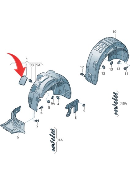 Audi A6 Sağ Sol Çamurluk Davlumbaz Kapagı 2011-2018 4G0809967 modelleri
