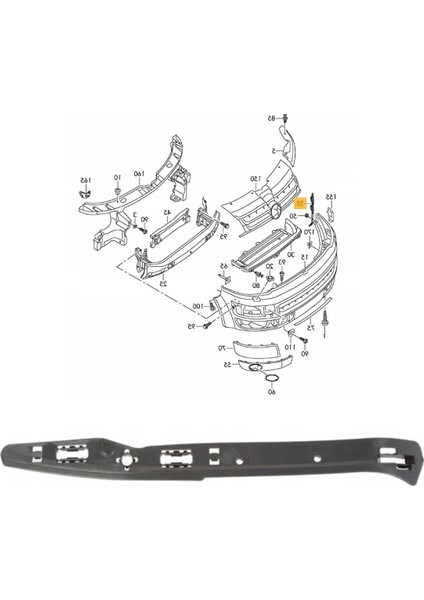 Transporter T5 T6 Sol Ön Tampon Bağlantı Braketi 03-14 7H0807183A