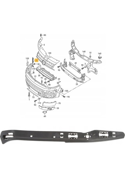 Transporter T5 T6 Sağ Ön Tampon Bağlantı Braketi 03-14 7H0807184A